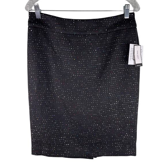Nine West Pencil Skirt La Vie En Rose Black Multi Sequin 8 New - Picture 1 of 14